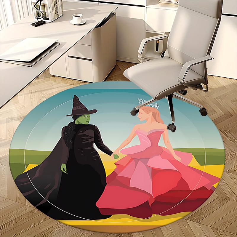 Wizard of Oz,Witch and Princess Chair Mat Round Rug Office Carpet, Non Slip, Suitable for Living Rooms, Bedrooms,Decor1205897a