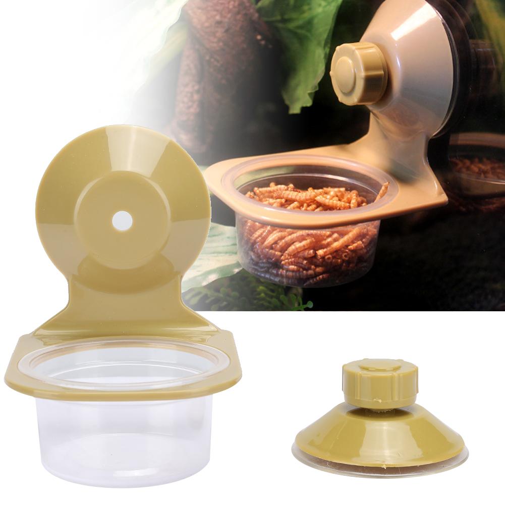 ABS Plastic Pet Reptile Suspension Food Feeder Fixed Hanging Water Breeding Bowl Feeding ToolSingle