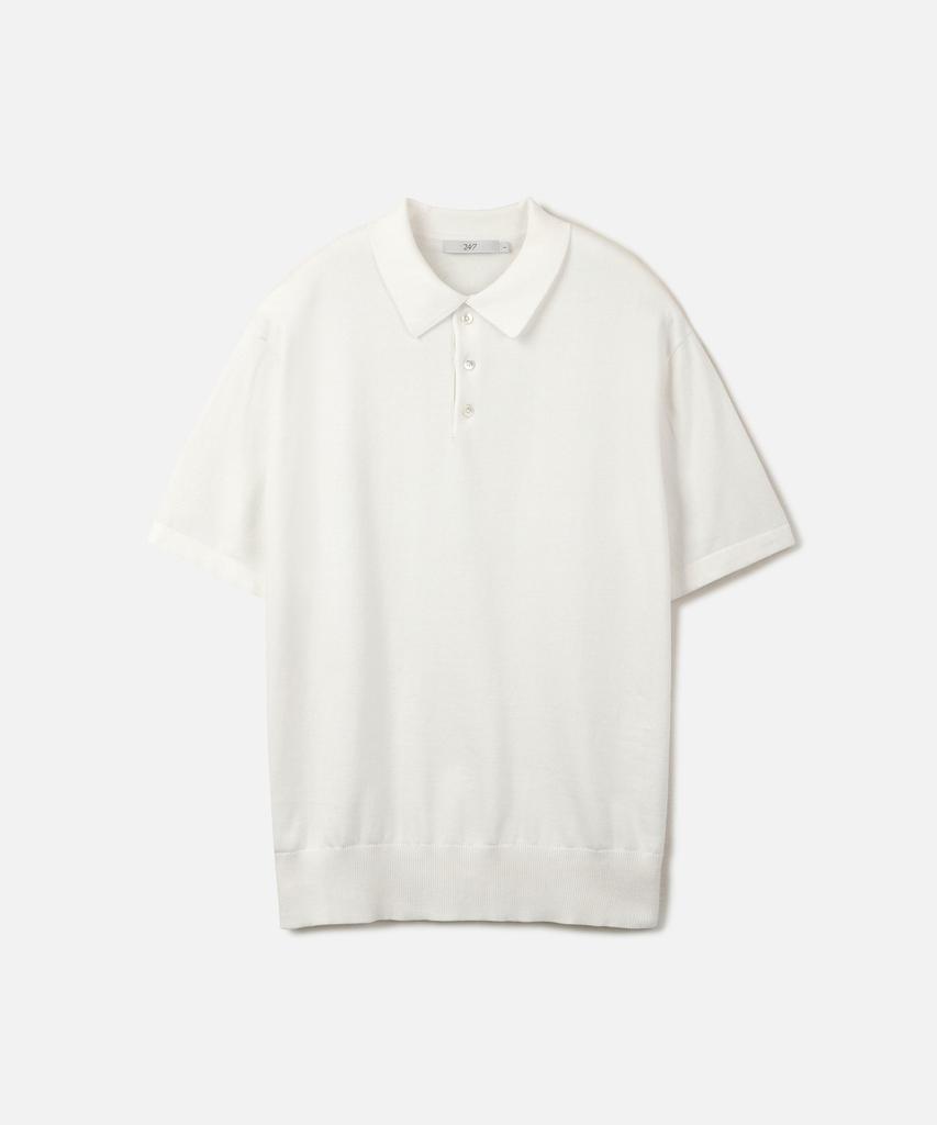 247Silijeu Supima Cotton Collar Half Knit White (A Type)