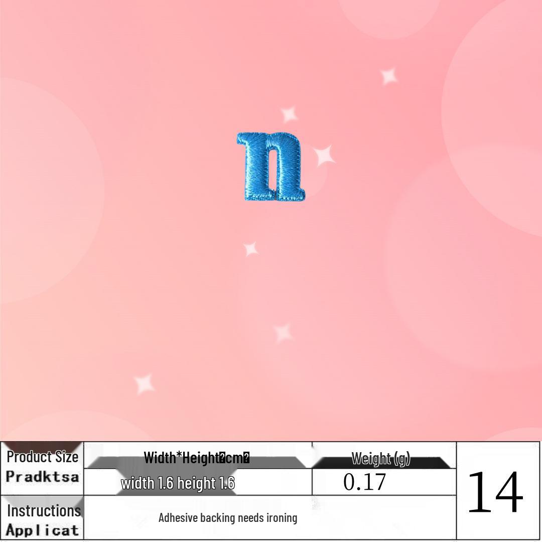 

Blue English Letter Embroidery Iron-on Patch for Clothing Accessories