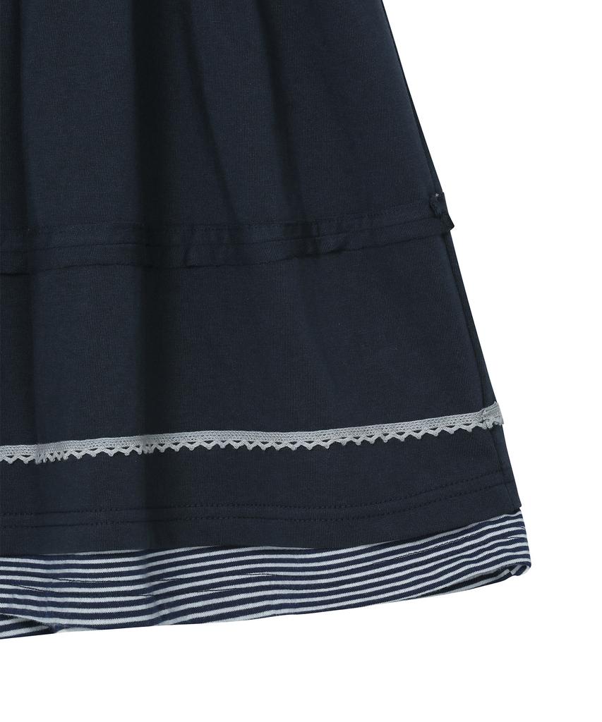 Baup Lace Shirred Skirt [Navy]