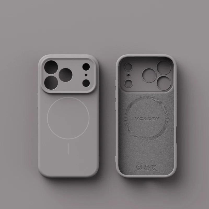 Custodia Magnetica Lussuosa per Telefono per iPhone 17 16 15 14 13 12 Pro Max 16 Plus 17Pro Air Per Magsafe Copertura Antiurto in Silicone Liquido