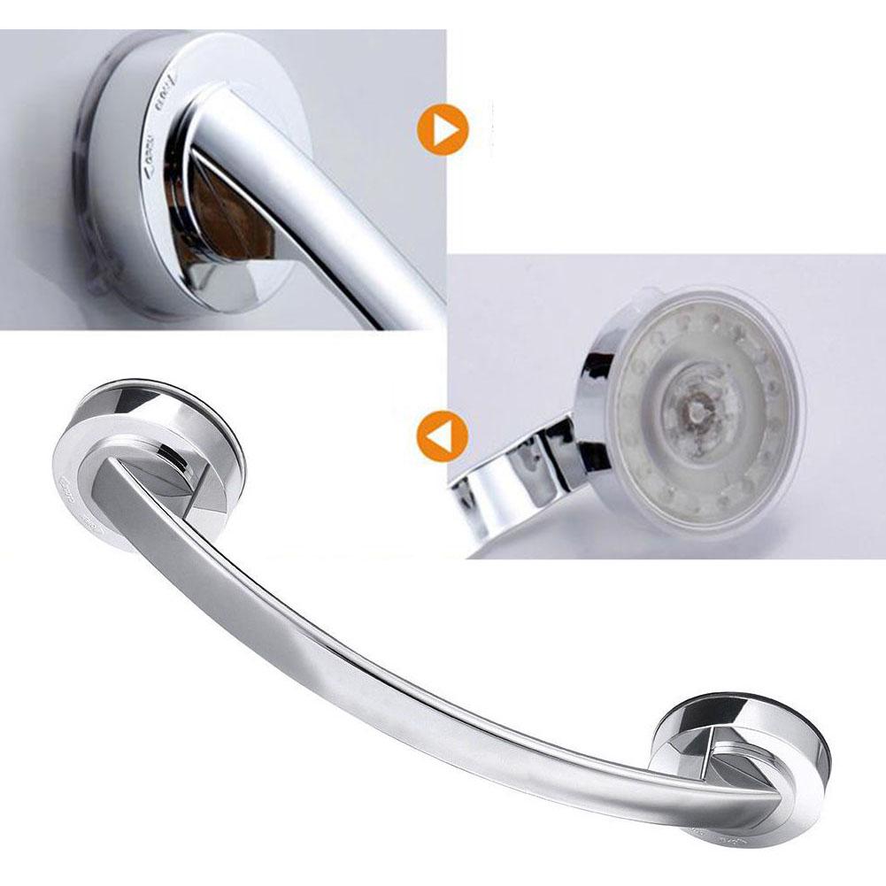 Suction Cup Door Handle Stable Safe Bathtub Shower Handle for Refrigerator Drawer Bathroom Silver