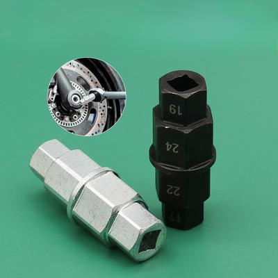 1PC Motorcycle Front Wheel Spindle Special Disassembly Wrench Disassembly and Assembly Sleeve Maintenance Tool Hexagonal Concave Four-corner Sleeve