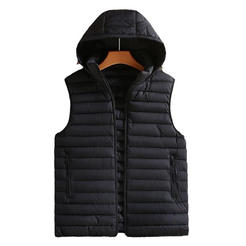 Autumn and Winter New Men's Cotton Waistcoat Removable Cap Shoulder Jacket Large Size Fashion Trend Waistcoat