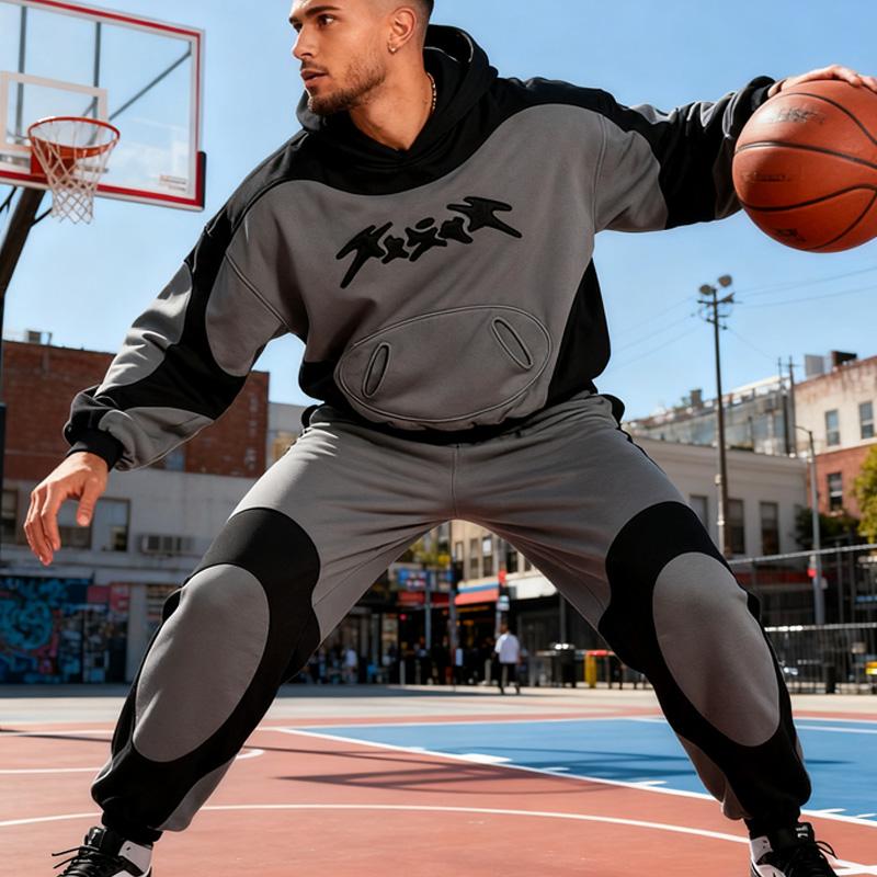 BeatStreet Zimná Móda Streetwear Dámska Farba - Bloková Vyšívaná Mikina Trendy Nadrozmerná Ležérna Mikina s Dlhým Rukávom