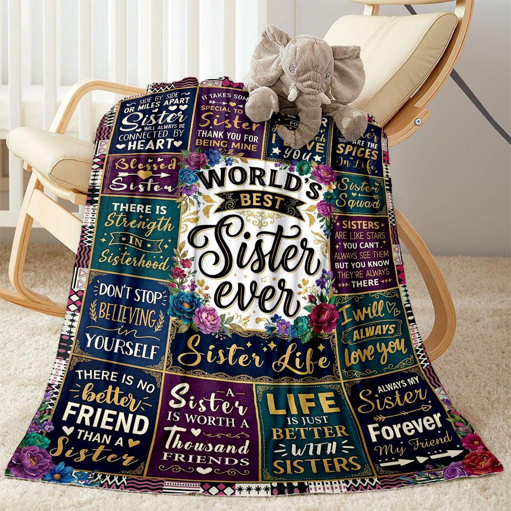 Love Inspiration Sisters Blanket Durable Comfort Suitable for Seaside Chair Livingroom for All Seasons Modern Style Birthday Christmas Gift Blanket