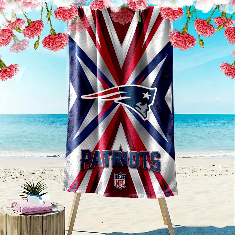 New England Patriots Print Beach Towel, Large Soft Quick Dry Towel for Beach Camping Swimming