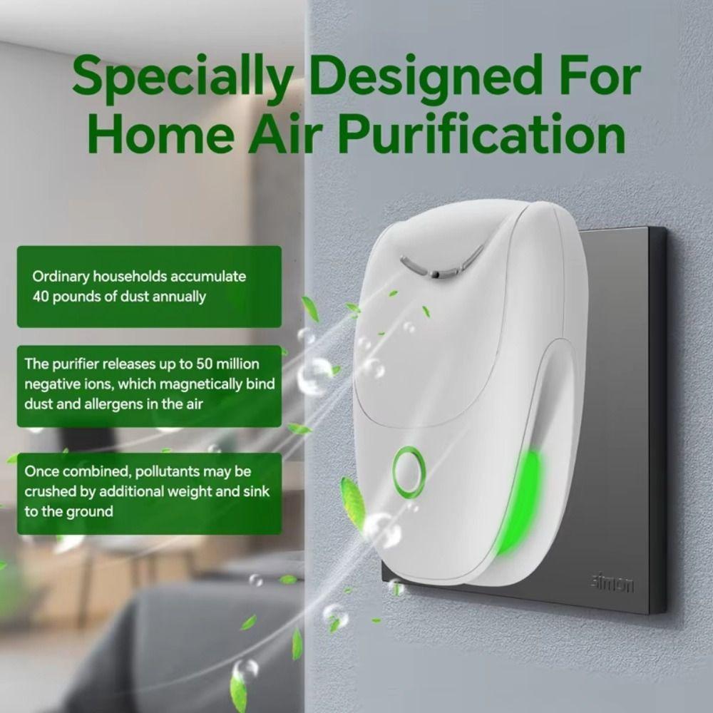 Intelligent Plug In Air Purifier US Plug Air Ionizer Negative Ion Generator Bedroom Use