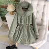 Pai Cheng Women's Winter 2025 New Detachable Liner Padded Jacket Mid-length Thickened Down Cotton Jacket Padded Jacket