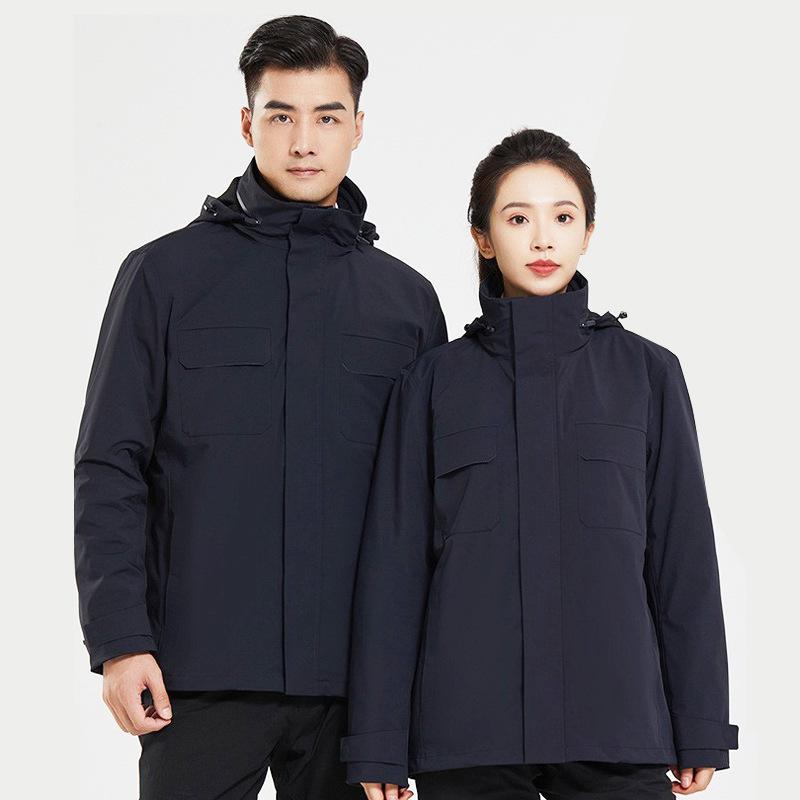 New Autumn and Winter Outdoor Jackets for Men and Women, Two-piece Set, Three-in-one Removable Windproof and Waterproof Mountaineering and Ski Suits