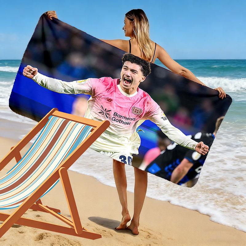 Ibrahim Maza Print Strandtuch, Großes Weiches Schnelltrocknendes Handtuch für Strand Camping Schwimmen