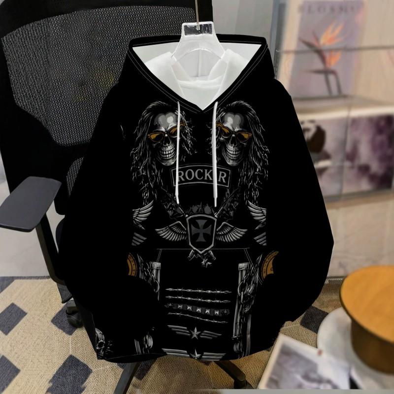 Mens Hooded Sweatshirt Soccer Print Breathable Loose Fit Casual Wear