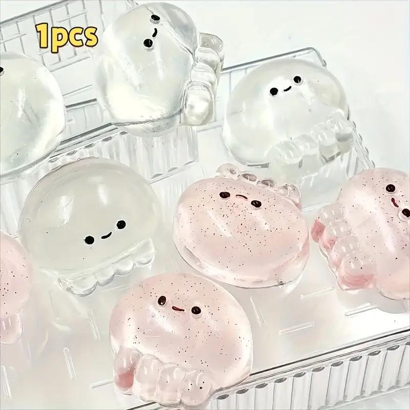 1Pc Transparent Jellyfish Cute And Romantic Mini Diy Squeeze Toy, Novelty Super Fun, Slow Rebound Party Gifts