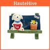 Cartoon Dog Cute Flower Bench Reading Scene Model Ornament For Props Shooting