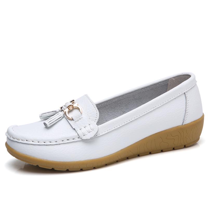 Korean Style Spring 2024 Women's Casual Loafers - Slip-On Bean Shoes for Moms.