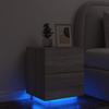 Nightstand With LED, Sonoma Oak Grey, Wood-Based Material