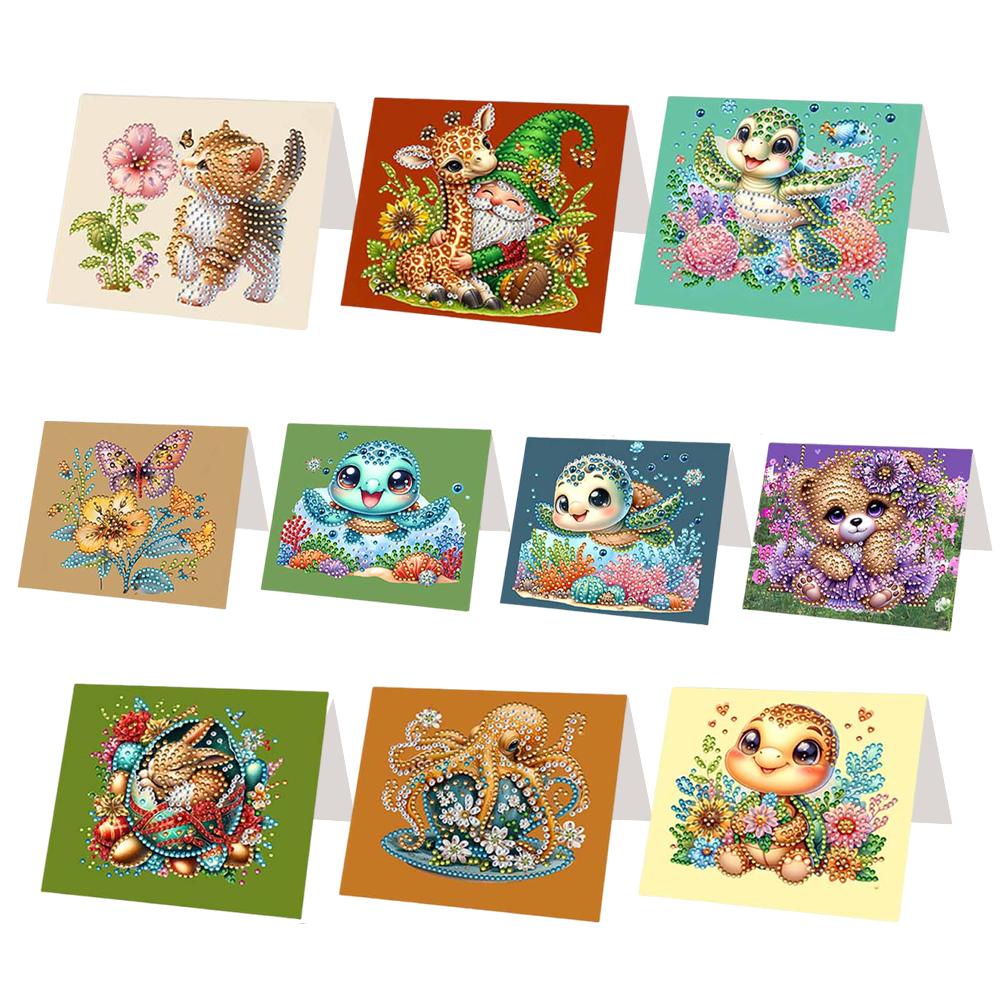6/10/12 PCS DIY Diamond Painting Greeting Card Set Xmas Pattern Diamond Art Greeting Cards Thank You Cards and Holiday Blessings