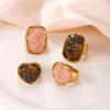 18K Gold-Plated Stainless Steel Ring with Natural Stone