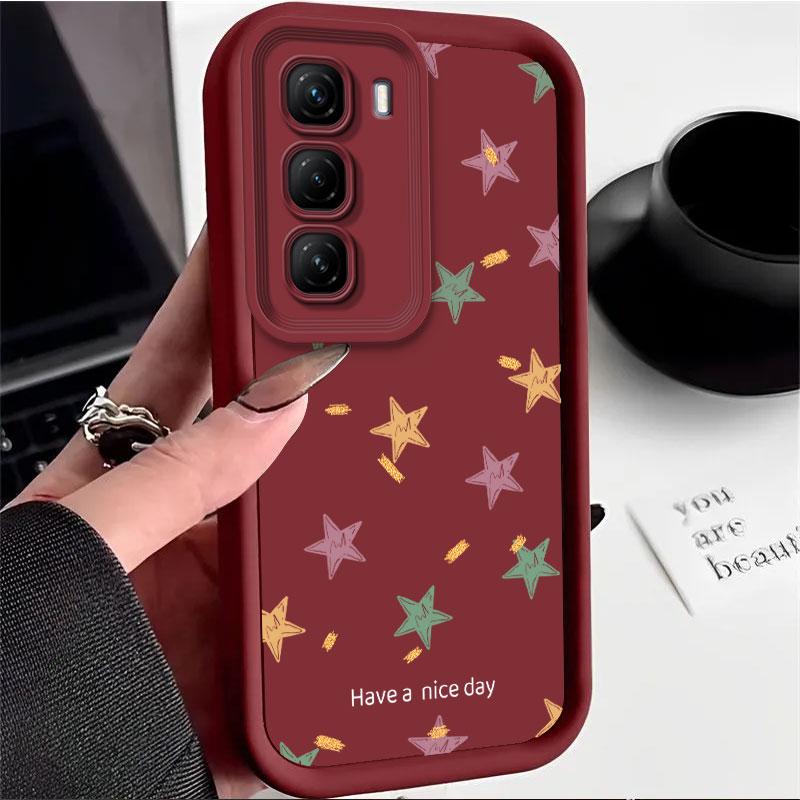 Phone Case For Infinix Hot 60 Pro 4G Hot60 Pro+ Plus 60Pro Hot 60i Case Trendy Stars Love Heart Soft Silicone Protect Cover