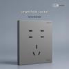 Chint 16A One-Gang 5-Hole Air Conditioner Wall Socket, Cream, Type 86, Phantom Silver Grey