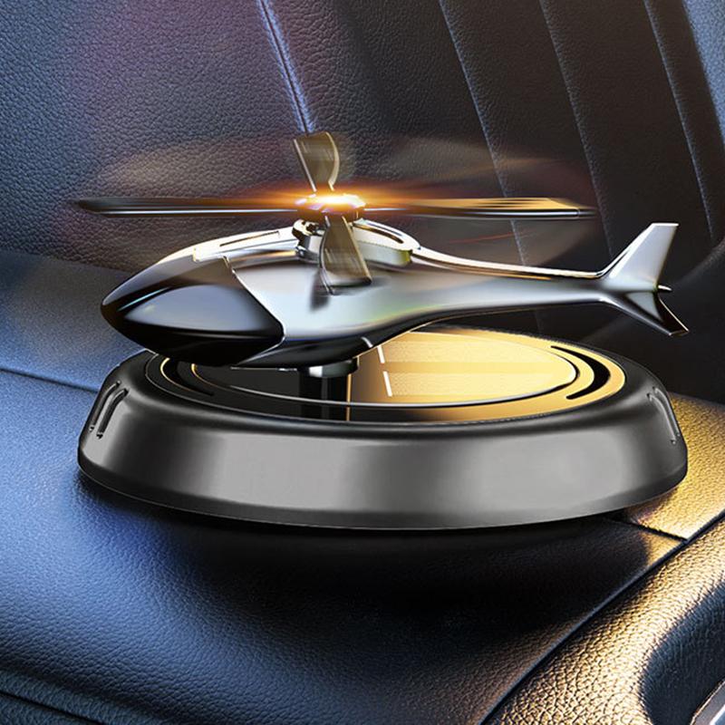Car Helicopter Solar Rotating Perfume Diffuser Car Fragrance Decoration Car Air Freshener Ornaments Deodorant Perfume Diffuser