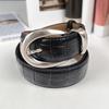 Elt ew pring e Verão em Fivela Cinto Mulher's igh-end ashion ersátil Skinny Belt com asual Calças