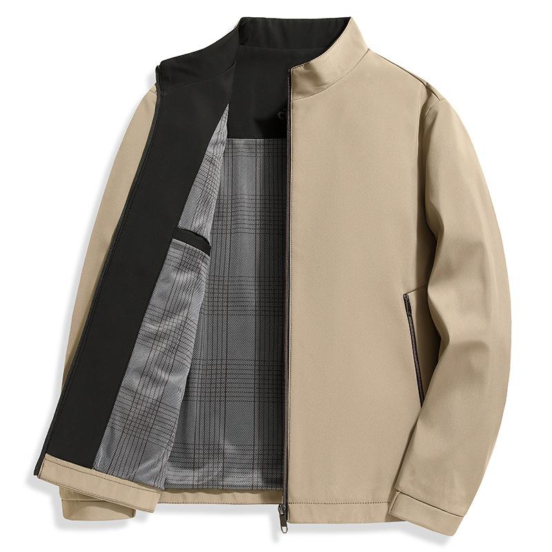 Men's Spring Autumn Solid Color Business Suit Jacket Casual Waterproof Outwear Jacket