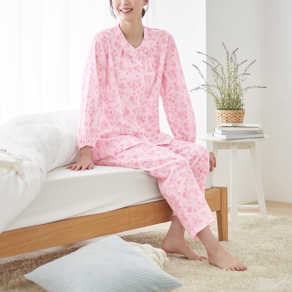 Gunze Long Sleeve Pants Elastic Holes in Sleeves and TP2205 Women's (with Legs), 100% Cotton, Xylitol-Treated,