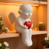 Angel Holding Heart Statue Love Expression 3D Printed Sculpture Figurine for Home and Office Tabletop Bookshelf Decors Gift
