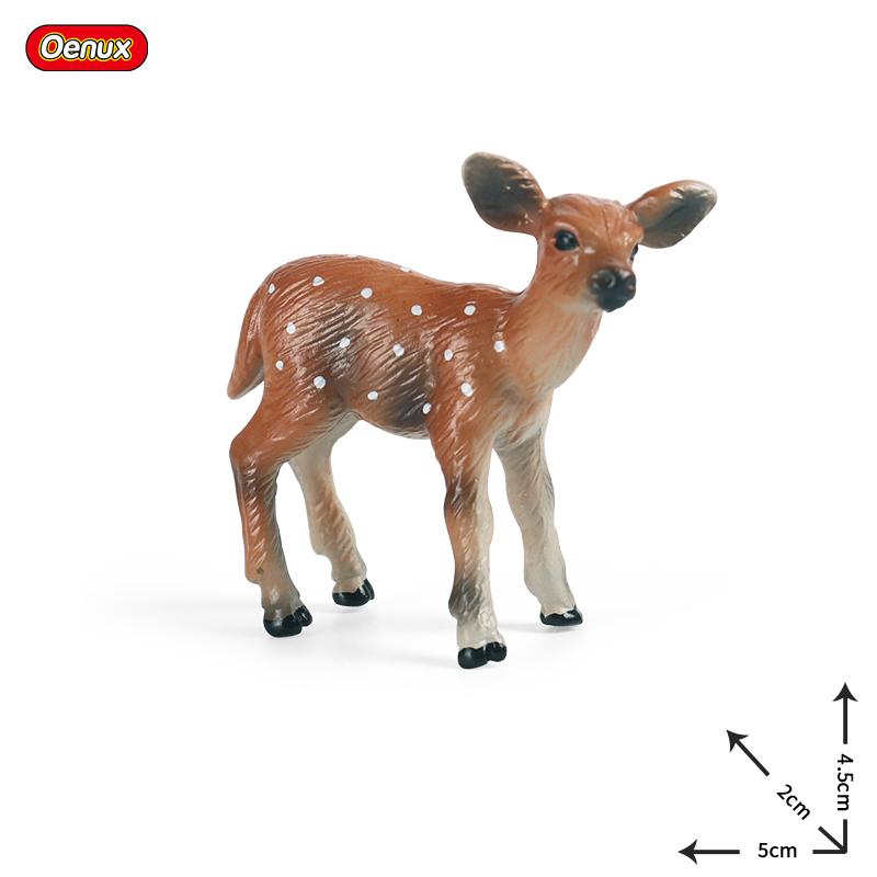 Oenux Mini Christmas Trees Cedar Woodland Animals Cake Toppers Accessory Fox Deer Rabbit Squirrel Antelope Model Decor Kids Toy