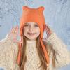 Pălării noi pentru copii Pălărie drăguță cu urechi de pisică Tricotată din lână Iarnă Băieți Fete Bebeluși Glugi cu protecție pentru urechi Pălării colorate calde de exterior la modă
