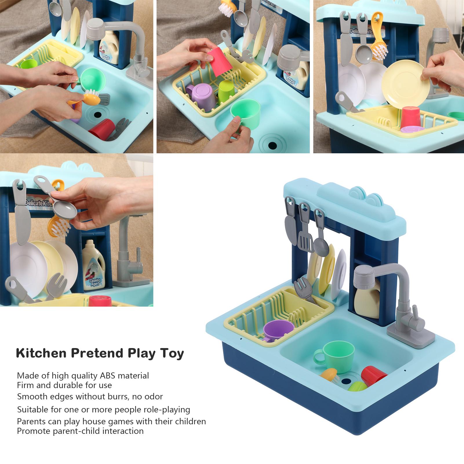

Kitchen Sink Toys Electric Dishwasher Pretend Toys Accessory for Boys Girls