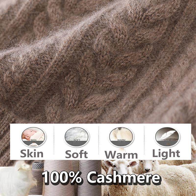 Women&Men Winter Hat 100% Pure Cashmere Knitted Bonnet Solid Fashion Y2K HipHop Street Skullies Cap Girl Boy Warm Ski Hat Unisex