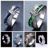 925 Silver Diamond Rings For Women Colored Zircon Size 6/7/8/9/10 Elegant Fashion Couple Wedding Party Gift Jewelry