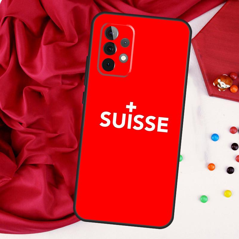 Switzerland Swiss Flag For Samsung Galaxy A26 A05 A06 A16 A54 A34 A14 A22 A32 A52 A55 A35 A15 A53 A13 A56 A36 Case