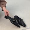 Sheepskin Version, Retro Style, Genuine Leather, Fashionable And Versatile, Not Tired, Low Heels, Outer Wear, Bag Head, Half Slippers