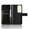Crazy Horse Wallet Flip Case for Vivo Y19s, Black