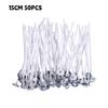 50Pcs Candle Wicks White 2.6-20cm Smokeless Wax Pure Cotton Core For DIY Candles Making Pre-Waxed Wick Handmade Material Tools