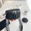 Elegancka Damska Nerka z Dżetami ze Skóry PU Torebka Crossbody z Szerokim Paskiem Modna Torebka na Ramię Damska Kopertówka