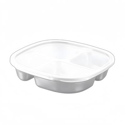 4-teilige Edelstahl-Lunchbox mit geteiltem Teller, tragbarer Behälter für Schule, Büro, Reisen und zur Aufbewahrung von Mahlzeiten