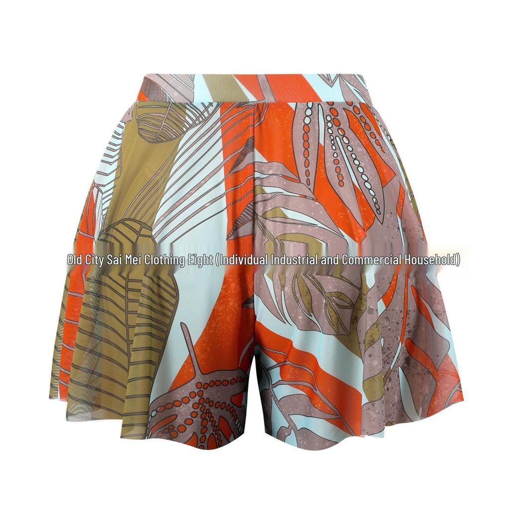 Women's Long Sleeve Sun Protection Bikini Set with European & American Style Shorts
