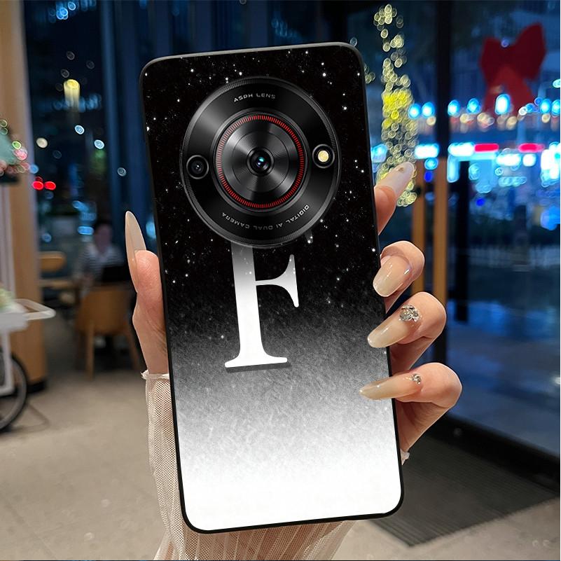 Anti-scratch Soft Case For ZTE Blade A75 5G/ Nubia Focus 5G Custom Name A To Z Letter With Flower Starry Sky Pattern Casing