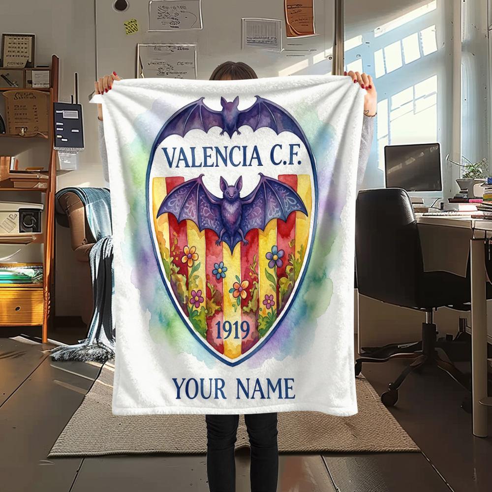Custom Name Valencia CF2 Flannel Blanket, High quality Comfortable for All Seasons, Home Decor, Warmth and Comfort