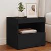 Bedside Table - Maison Exclusive - Black - Adjustable RGB LEDs - Particleboard Wood