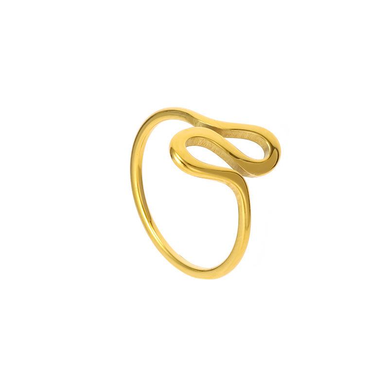 Gold-Plated Wave Design Index Finger Ring for Women - Luxury Fashion Statement Ring