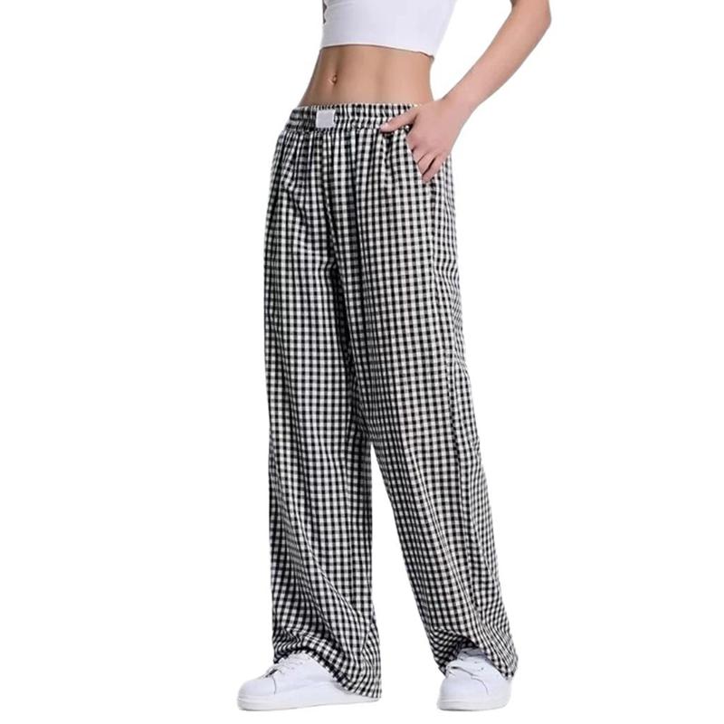 Women s Plaid Relaxed-Fit Casual Pants Loungewear Pants Pajama Pants S