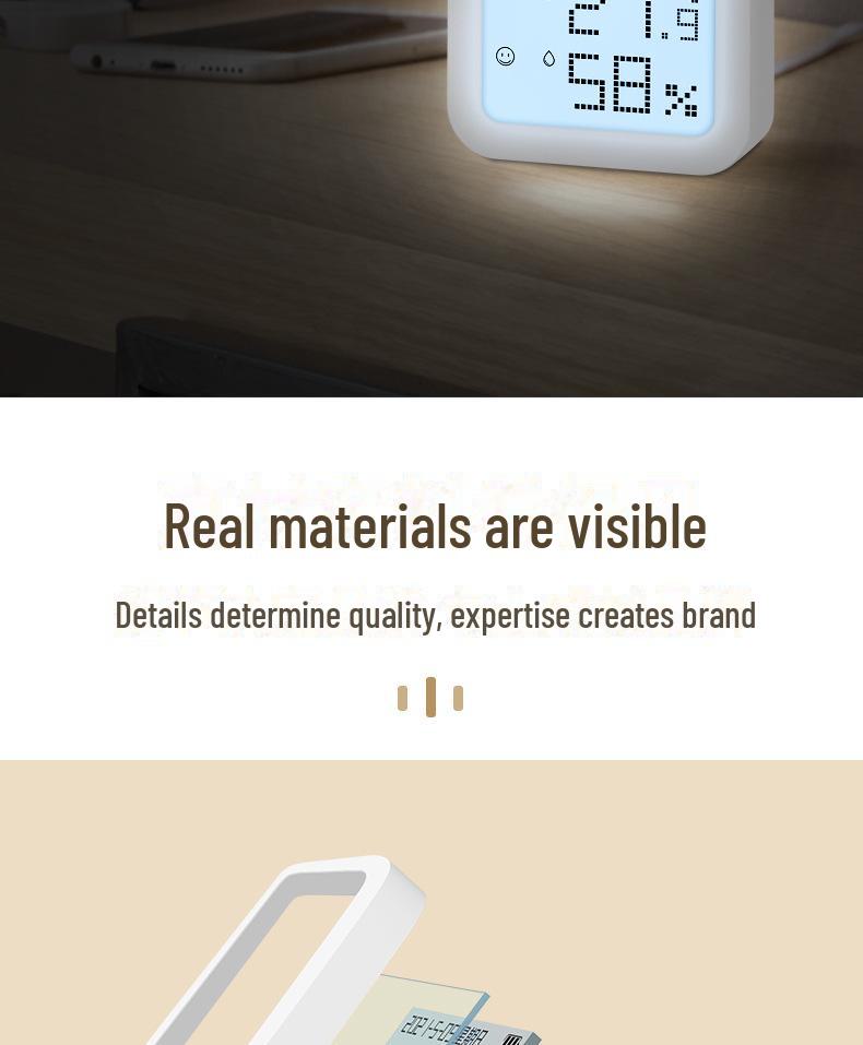 Bluetooth Indoor/Outdoor Thermo-Hygrometer: Wall-Mounted, Baby Room & Pet Climbs. Customizable Dry/Wet Display.