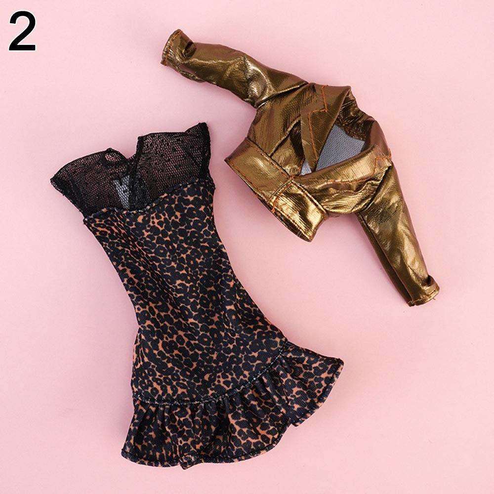 1 Set Fashion Kids Gift Toy DIY Plush Coat Dolls Skirt Casual Wear Girl Clothes