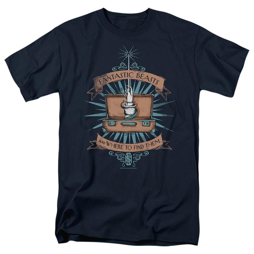Fantastic Beasts - Briefcase - Adult Unisex Short Sleeve T-Shirt - Blue L